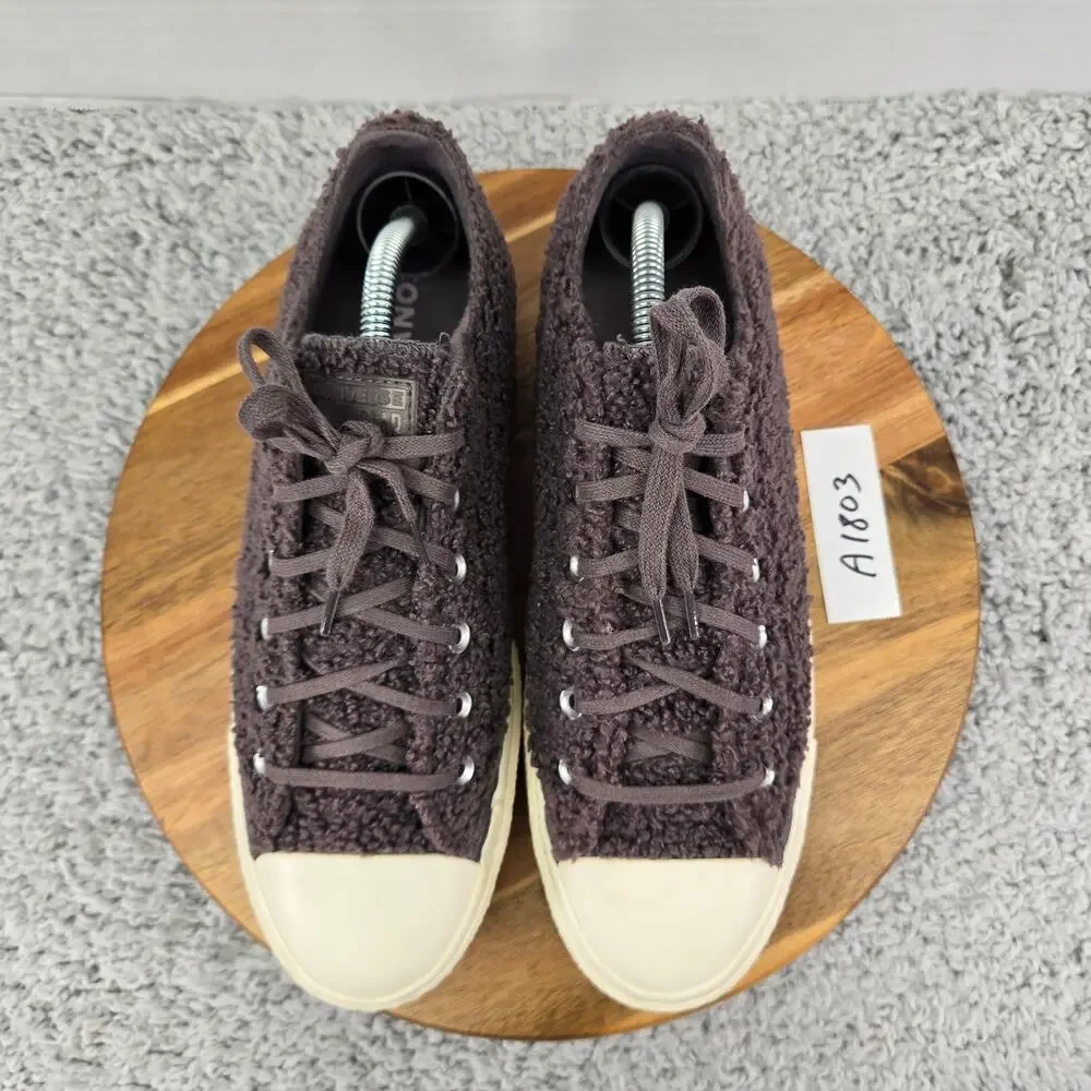 Converse Womens 10 CTAS Chuck Taylor All Star Platform Low Cozy Sherpa Mauve Y2K